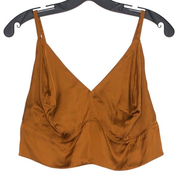 NEW Aerie Crop Top Y2K Cami Boho Minimalist Indie Cottage 90s Neutral Rust XL - Picture 1 of 8